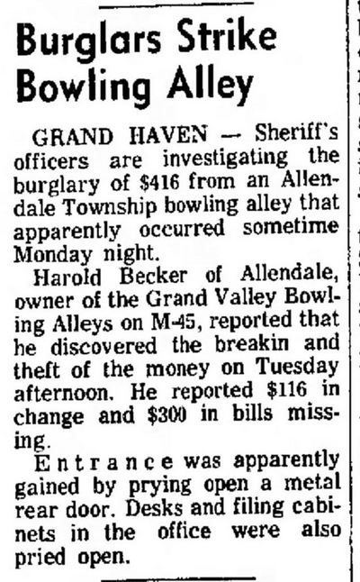Grand Valley Lanes - 1965 Robbery